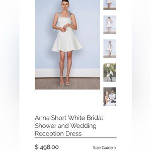 Jane Summers Anna White Bridal Shower and Bridal Reception Dress w Blue Straps